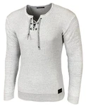 Baxboy Herren Pullover Slim Fit Rundhals Strick-Pullover Rundkragen Moderner Longsleeve (BB-52132) Grau