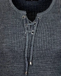 Baxboy Herren Pullover Slim Fit Rundhals Strick-Pullover Rundkragen Moderner Longsleeve (BB-52132) Dunkelblau/Dunkelgrau/Grau