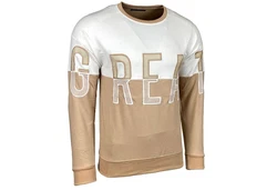 Baxboy Hoodie Herren Pullover Sweatjacke Sweatshirt Langarm Hoody Creme/Beige/Hellblau