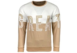 Baxboy Hoodie Herren Pullover Sweatjacke Sweatshirt Langarm Hoody Creme/Beige/Hellblau