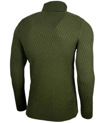 Baxboy Herren Slim Fit Rollkragenpullover Dunkelgrün