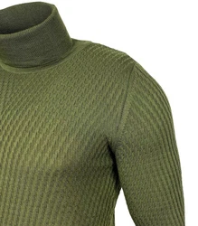 Baxboy Herren Slim Fit Rollkragenpullover Dunkelgrün