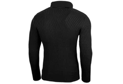 Baxboy Herren Slim Fit Rollkragenpullover Schwarz/Dunkelblau