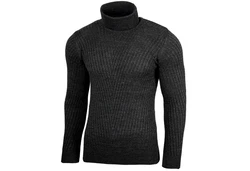 Baxboy Herren Slim Fit Rollkragenpullover Dunkelgrau/Schwarz/Grau/Dunkelgrün