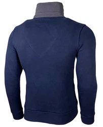 Baxboy Strickpullover Tube-Neck Stehkragen Dunkelblau/Blau