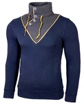 Baxboy Strickpullover Tube-Neck Stehkragen Dunkelblau/Blau