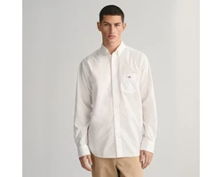 Gant Langarmhemd 3000100 Herren Regular Poplin Hemd Creme/Weiß