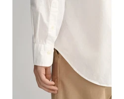 Gant Langarmhemd 3000100 Herren Regular Poplin Hemd Creme/Weiß