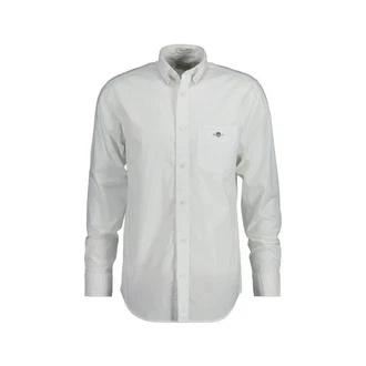 Gant Langarmhemd 3000100 Herren Regular Poplin Hemd Creme/Weiß
