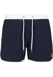 URBAN CLASSICS Badeshorts Retro Swimshorts Dunkelblau/Blau