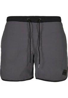 URBAN CLASSICS Badeshorts Retro Swimshorts Dunkelgrau/Hellgrau/Grau