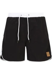 URBAN CLASSICS Badeshorts Retro Swimshorts Schwarz