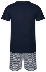 MUSTANG Schlafanzug (2 tlg) Oberteil Short navy/graumelange