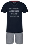 MUSTANG Schlafanzug (2 tlg) Oberteil Short navy/graumelange