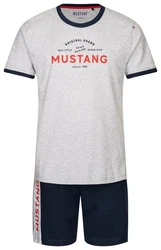 MUSTANG Schlafanzug (2 tlg) Oberteil Short graumelange/navy