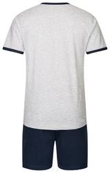 MUSTANG Schlafanzug (2 tlg) Oberteil Short graumelange/navy