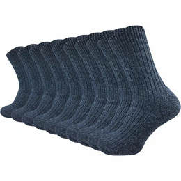 Norwegersocken fr warme Fe aus 70% Wolle - Thermosocke fr Herren (10 Paar) Dickes Fersenpolster und Plschsohle - Wintersocken gegen kalte Fe