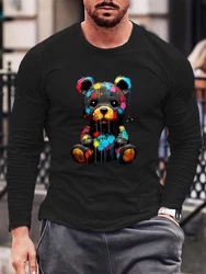 RMK Langarmshirt Herren Longsleeve Rundhals Basic Teddybr Br Braun/Schwarz/Mischfarben