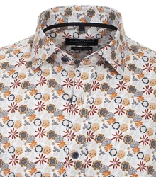 CASAMODA Kurzarmhemd Mischfarben/Braun/Beige/Rot/Creme