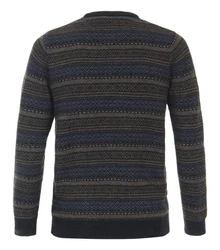 CASAMODA Strickpullover Dunkelblau/Hellblau/Rot/Dunkelgrün