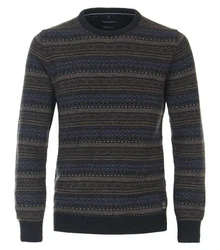 CASAMODA Strickpullover Dunkelblau/Hellblau/Rot/Dunkelgrün