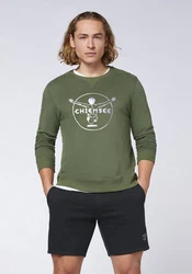 Chiemsee Sweatshirt im Label-Look Dunkelgrün