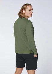 Chiemsee Sweatshirt im Label-Look Dunkelgrün