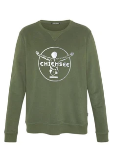 Chiemsee Sweatshirt im Label-Look Dunkelgrün