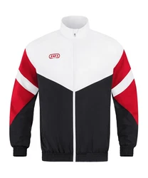 Jako Sweatjacke Retro Freizeitjacke Weiß/Schwarz/Rot/Grau