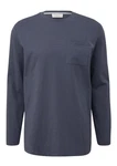 s.Oliver Longsleeve Basic mit Brusttasche Dunkelblau/Grau/Blau