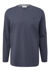 s.Oliver Longsleeve Basic mit Brusttasche Dunkelblau/Grau/Blau