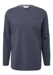 Longsleeve Basic mit Brusttasche, Rundhals-Ausschnitt, langarm