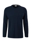 s.Oliver Longsleeve Basic mit Brusttasche Dunkelblau/Blau