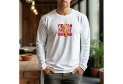 Banco Longsleeve Langarmshirt mit Teddy Druck Rundhalsausschnitt Weiß/Grau/Hellblau/Dunkelrot