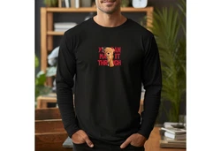 Banco Longsleeve Langarmshirt mit Teddy Druck Rundhalsausschnitt Braun/Schwarz
