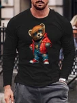 RMK Longsleeve Herren Langarmshirt Rundhals Basic Teddy Braun