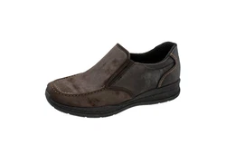 Fischer-Markenschuh Paul Slipper Dunkelbraun/Braun/Grau