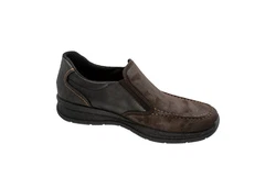 Fischer-Markenschuh Paul Slipper Dunkelbraun/Braun/Grau