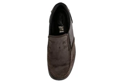 Fischer-Markenschuh Paul Slipper Dunkelbraun/Braun/Grau