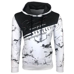 Baxboy Herren Pullover Hoodie Sweatjacke Longsleeve Sweatshirt Jacke Langarm Kapuzenpullover Hoody Sweater (2628) Weiß