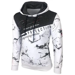 Baxboy Herren Pullover Hoodie Sweatjacke Longsleeve Sweatshirt Jacke Langarm Kapuzenpullover Hoody Sweater (2628) Weiß
