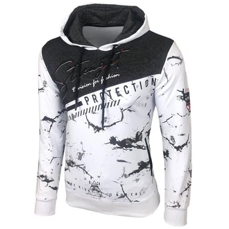 Baxboy Herren Pullover Hoodie Sweatjacke Longsleeve Sweatshirt Jacke Langarm Kapuzenpullover Hoody Sweater (2628) Weiß