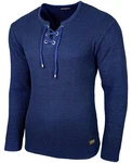 Baxboy Herren Pullover Slim Fit Rundhals Strick-Pullover Rundkragen Moderner Longsleeve (BB-52132) Blau