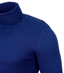 Baxboy Herren Slim Fit Rollkragenpullover Blau/Dunkelblau