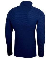 Baxboy Herren Slim Fit Rollkragenpullover Blau/Dunkelblau
