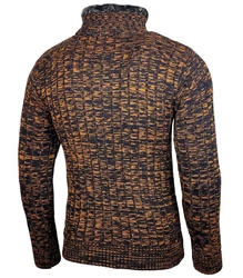 Baxboy Strickpullover Hoher Kragen Stehkragen Rot/Braun/Orange