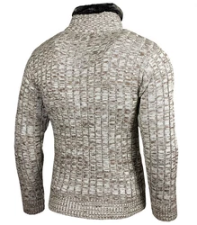 Baxboy Strickpullover Hoher Kragen Stehkragen Grau/Beige/Silber/Bordeaux/Dunkelgrau