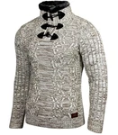 Baxboy Strickpullover Hoher Kragen Stehkragen Grau/Beige/Silber/Bordeaux/Dunkelgrau