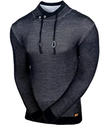 Baxboy Strickpullover Stehkragen Moderner Mnner schwarzer