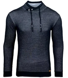 Baxboy Strickpullover Stehkragen Moderner Mnner schwarzer